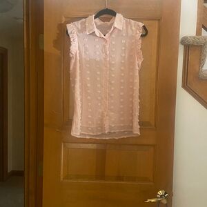 Elegant Peach Sleeveless lined Blouse